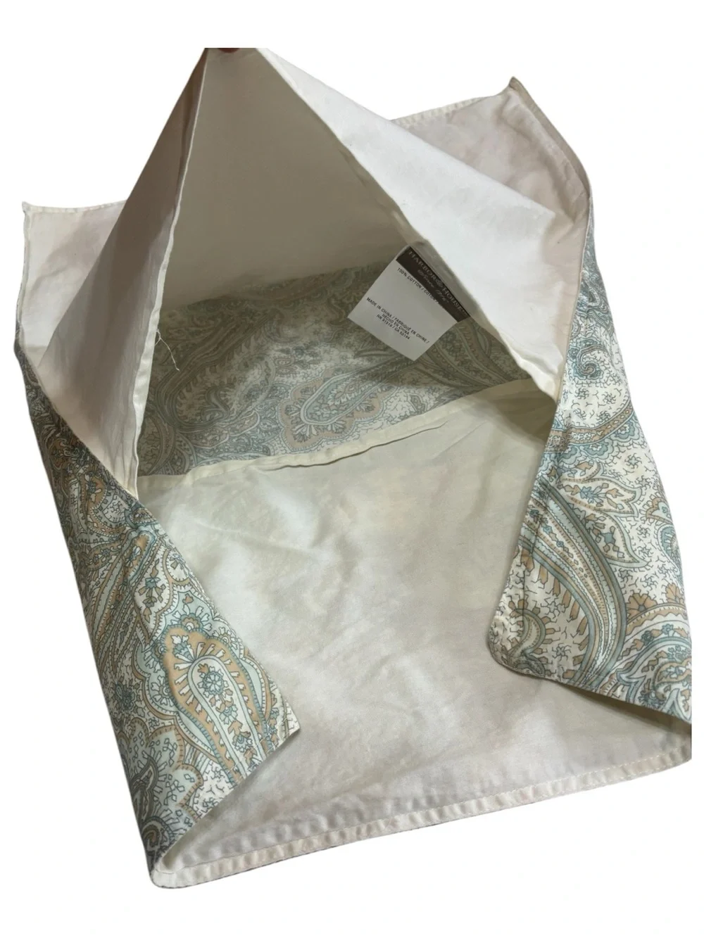 2 Harbor House Chelsea Paisley Pillow Shams Standard Teal Blue Tan Swirl Floral